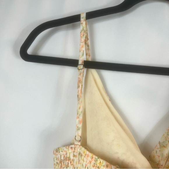 Mable Lyssi Floral cottagecore Smocked Spaghetti Strap Mini
Dress M  Cream - Picture 14 of 16